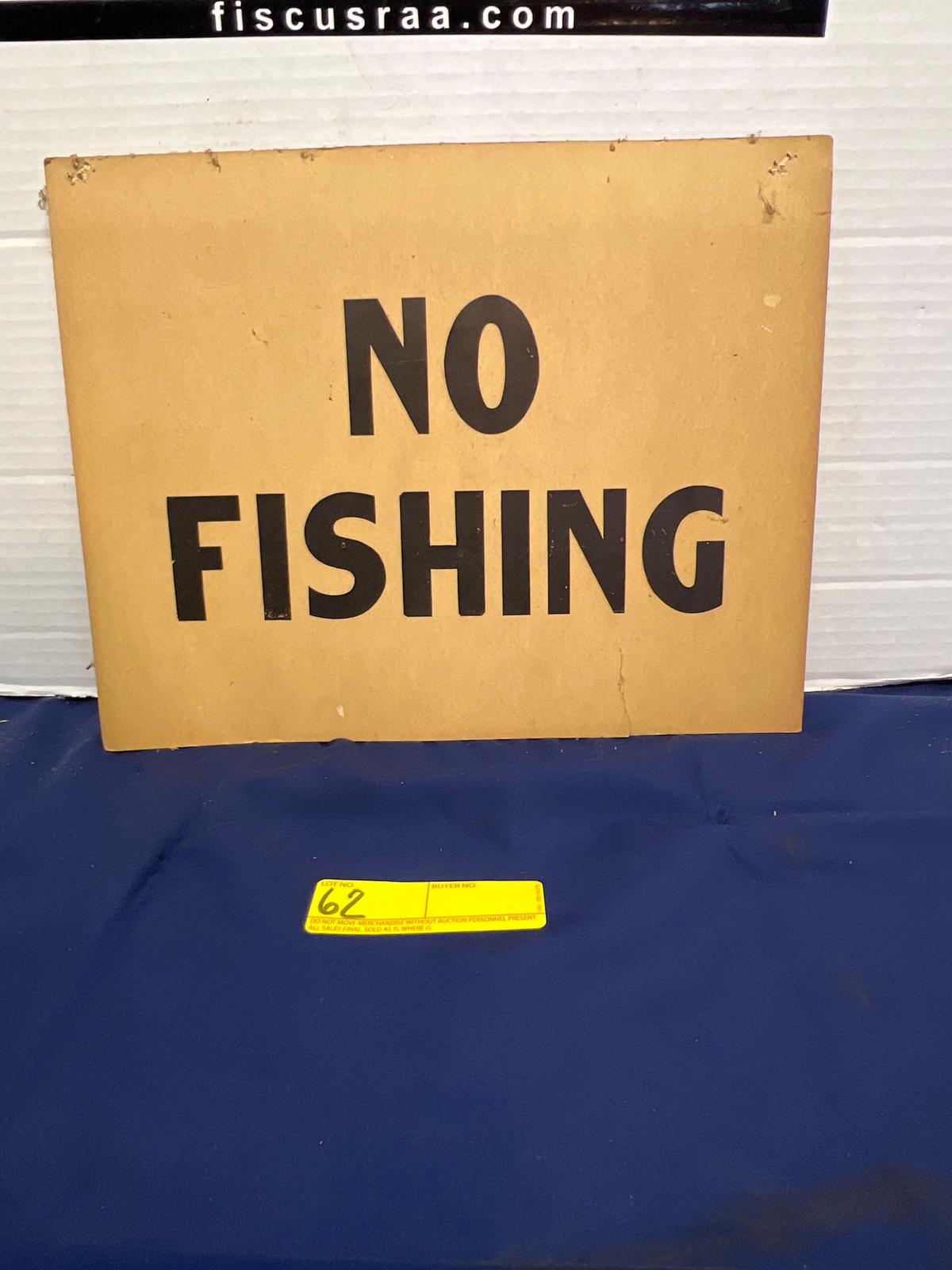 Paper NO FISHING sign