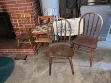 Chairs, Wooden Shelf & Metal Trays