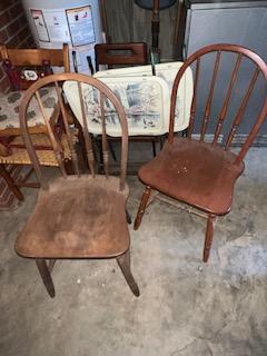 Chairs, Wooden Shelf & Metal Trays