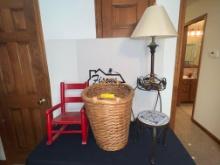 Childrens Rocking Chair, Basket & Plant Stands