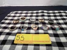 Group of 10 Ladies Rings