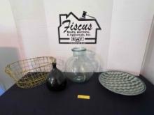 Vases, Wire Basket & Tray