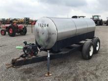 850 Gallon Stainless Steel Nursery Tank on Tandem-Axle Trailer