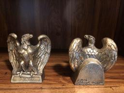 1776 Brass Eagle Bookend Pair