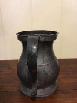 James Dixon and sons 1 quart pewter tankard with imperial stamp circa 1820 to 1840