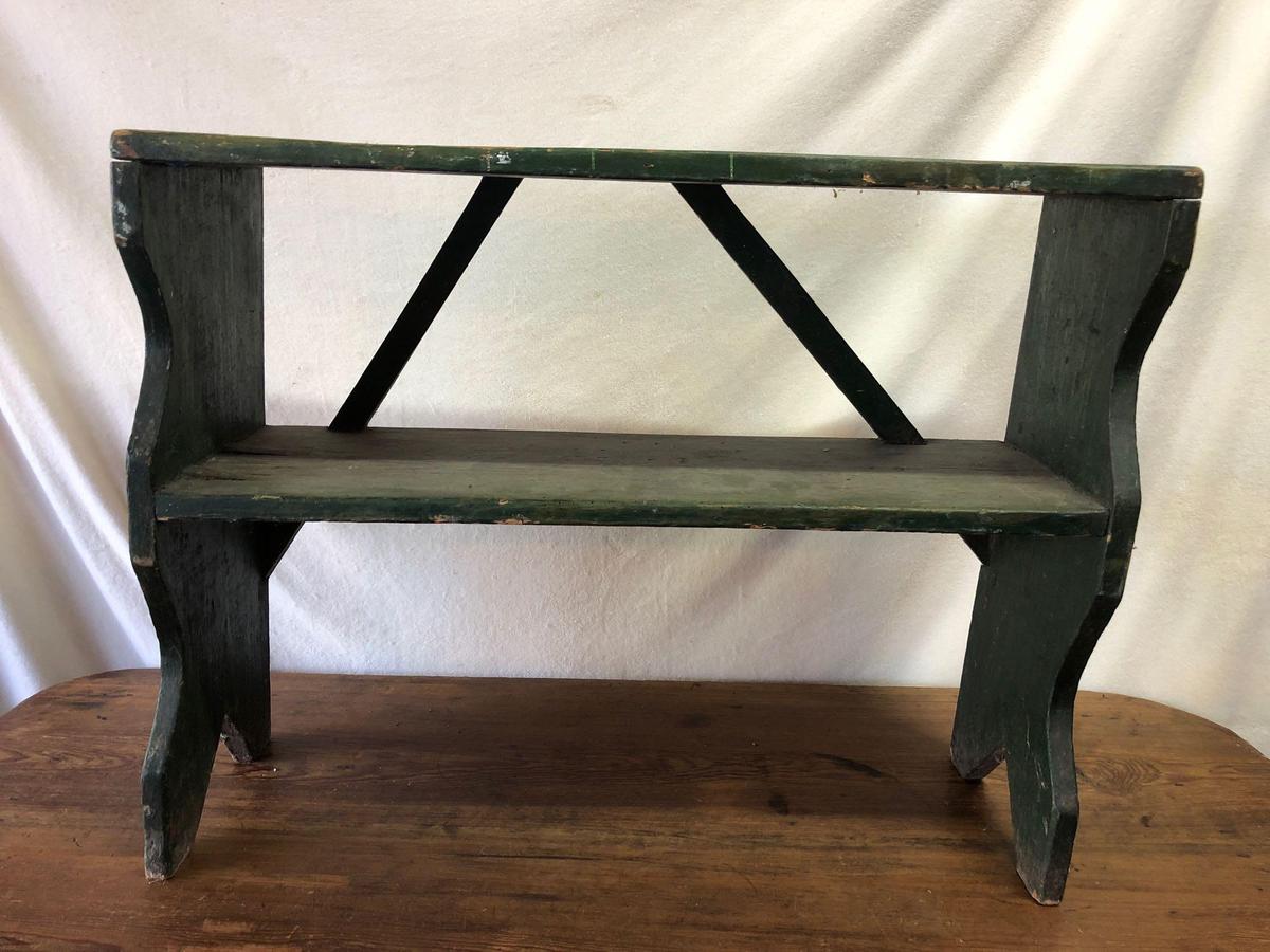 Primitive Shelf Unit Painted Green