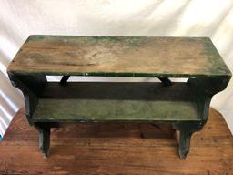 Primitive Shelf Unit Painted Green