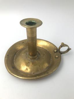 1840s American Brass Chamber Stick