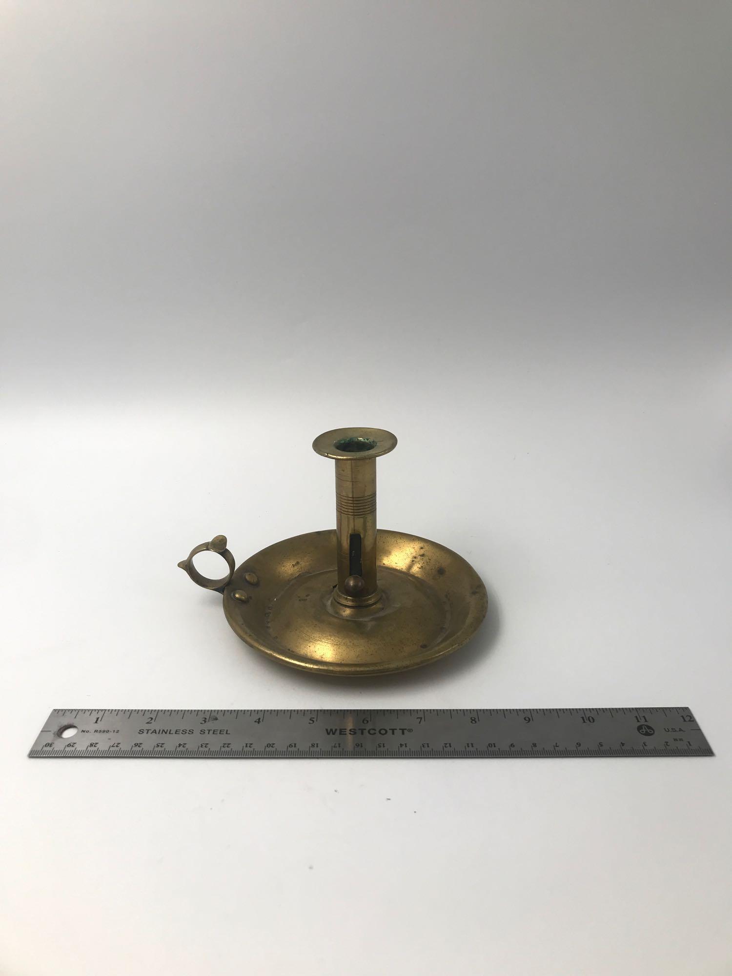 1840s American Brass Chamber Stick