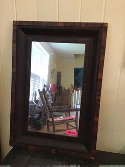 Large wood square mirror circa 1880s