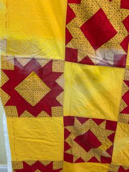 1900s Unfinished Hand Stitched Quilt