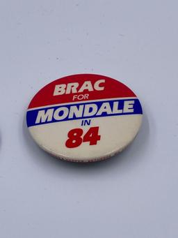 1984 Walter Mondale Presidential Campaign Buttons