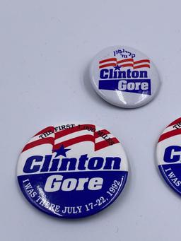 1992 Clinton/Gore Presidential Campaign Buttons