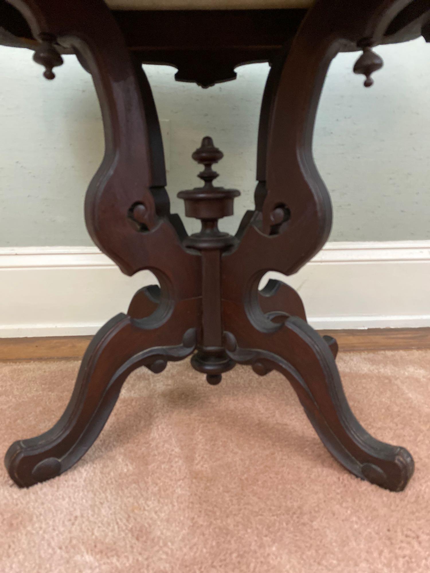 1860s Marble Top Mahogany Table