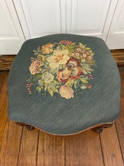 1890s Embroidered Foot Stool