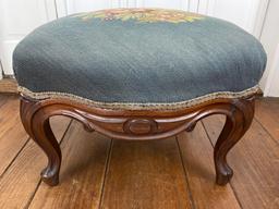 1890s Embroidered Foot Stool