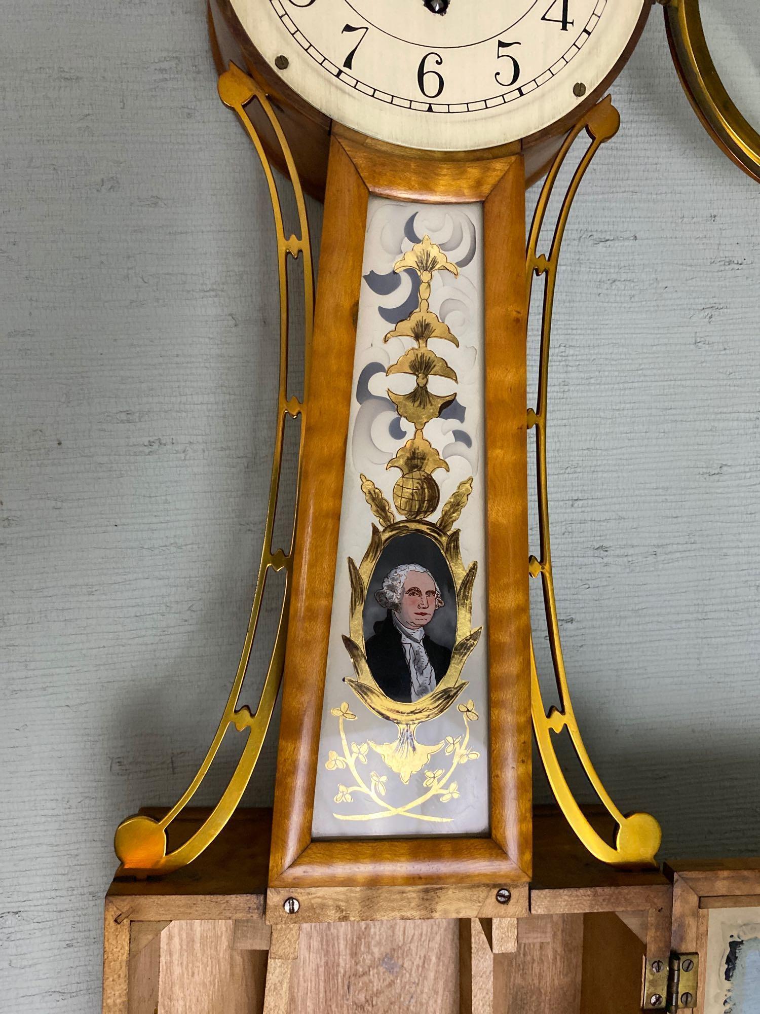 Antique Waltham Banjo Wall Clock George Washington