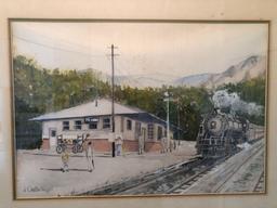 Tryon Train Station Watercolor Painting by J. Clinton Knight