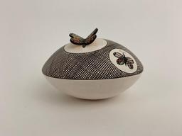 Beautiful Butterfly Acoma Pottery Seed Jar by Sharon Lewis