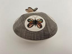 Beautiful Butterfly Acoma Pottery Seed Jar by Sharon Lewis