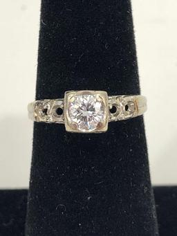 14k White Gold Vintage Diamond Ring