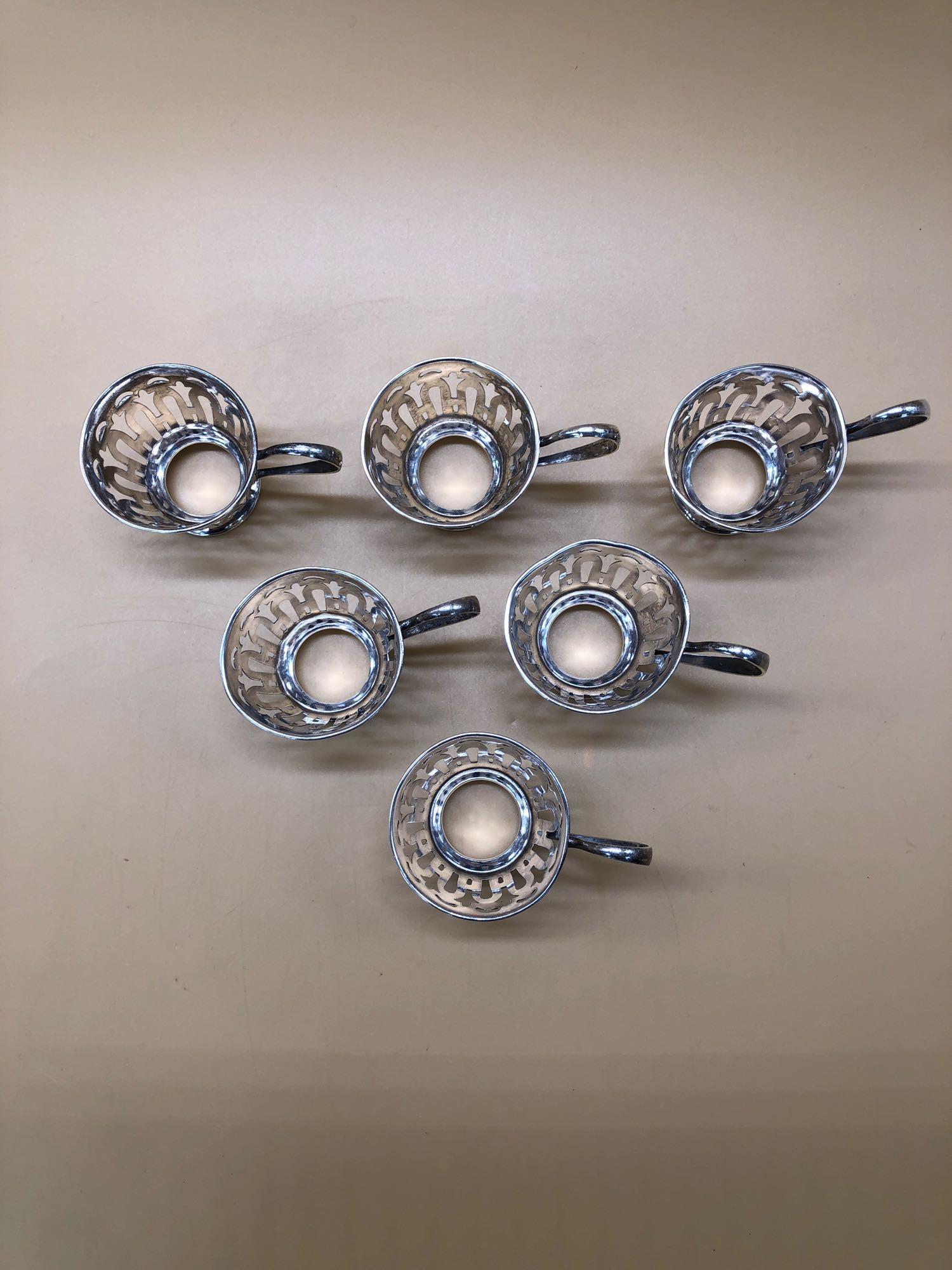 Silver Demitasse Cups Lot of 6