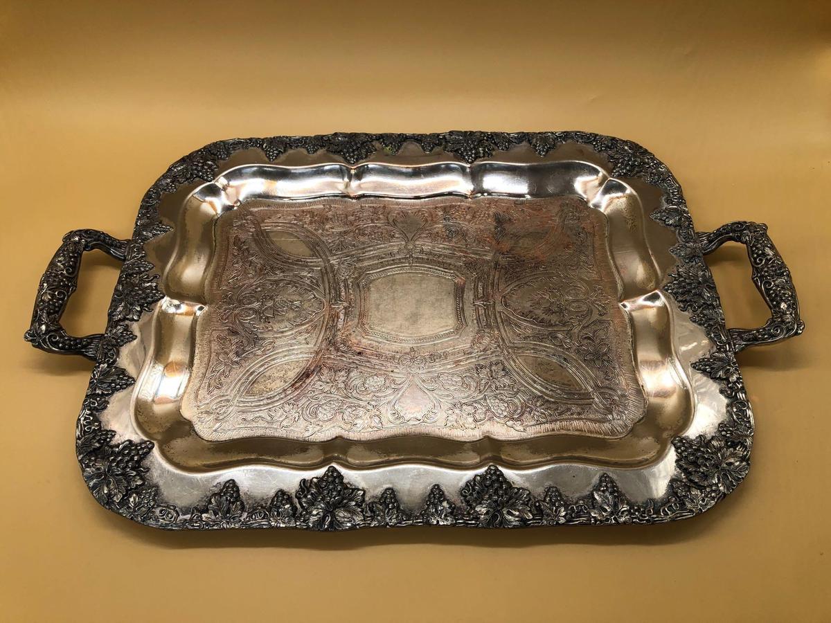 Continental Silver Coin Mounted Tray on Copper Base