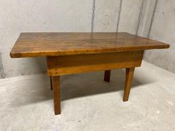 Antique Country Pine End Table
