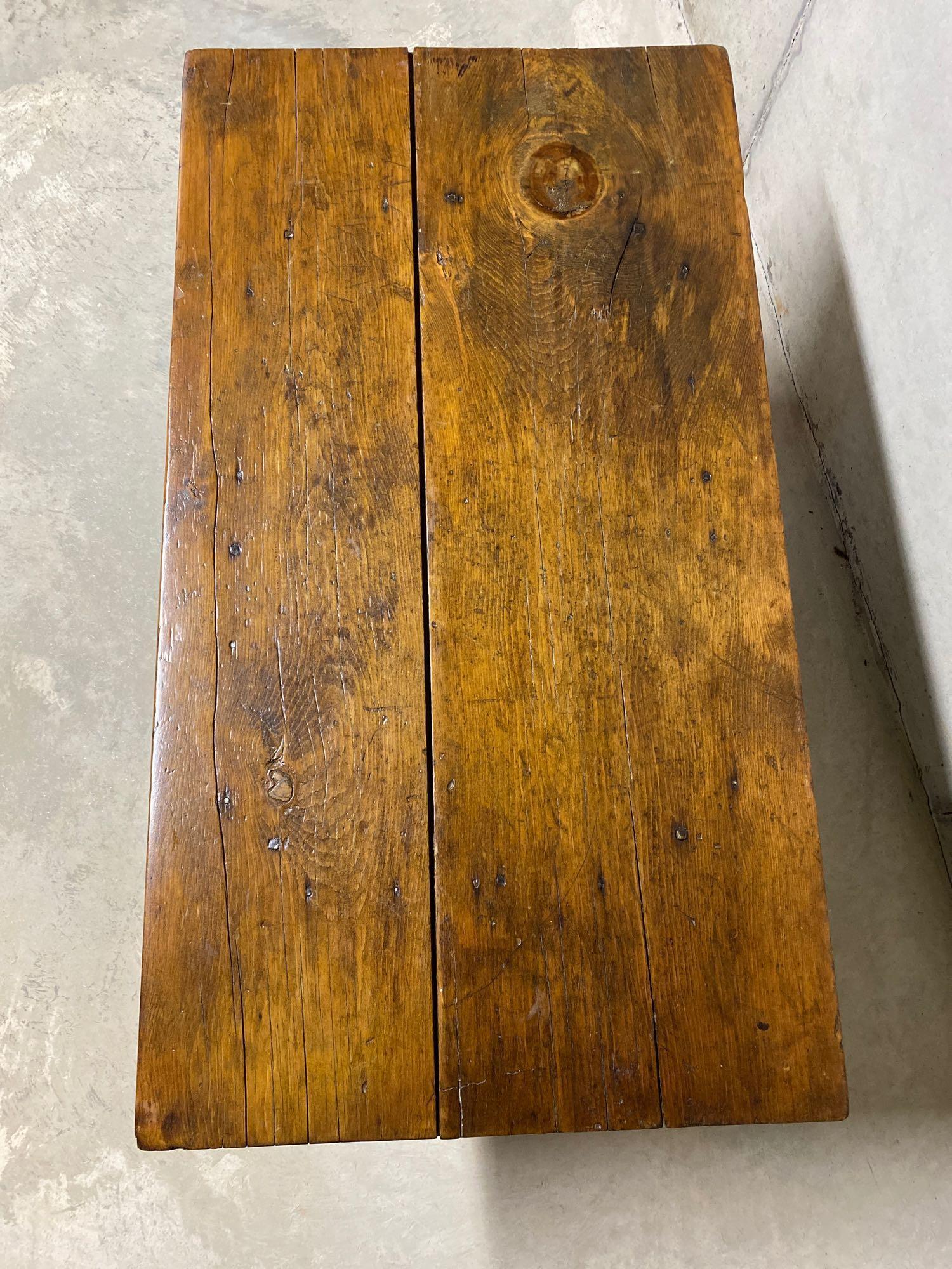 Antique Country Pine End Table