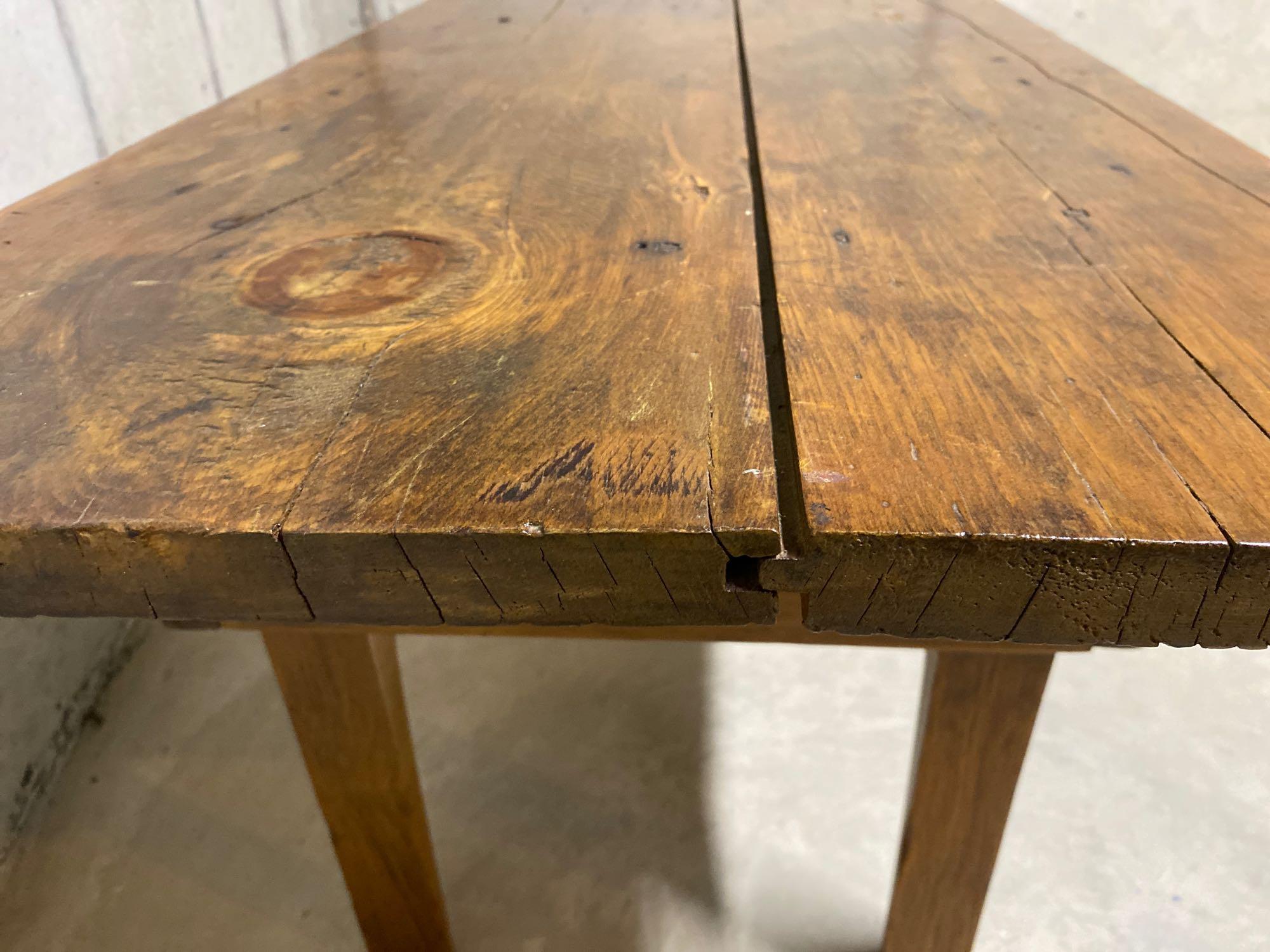 Antique Country Pine End Table