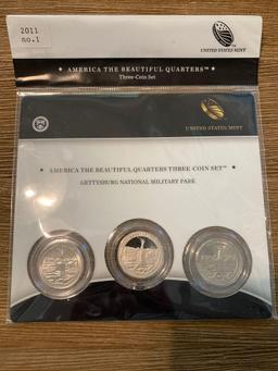 America the Beautiful Quarters Three Coin Set - Gettysburg National Military Park