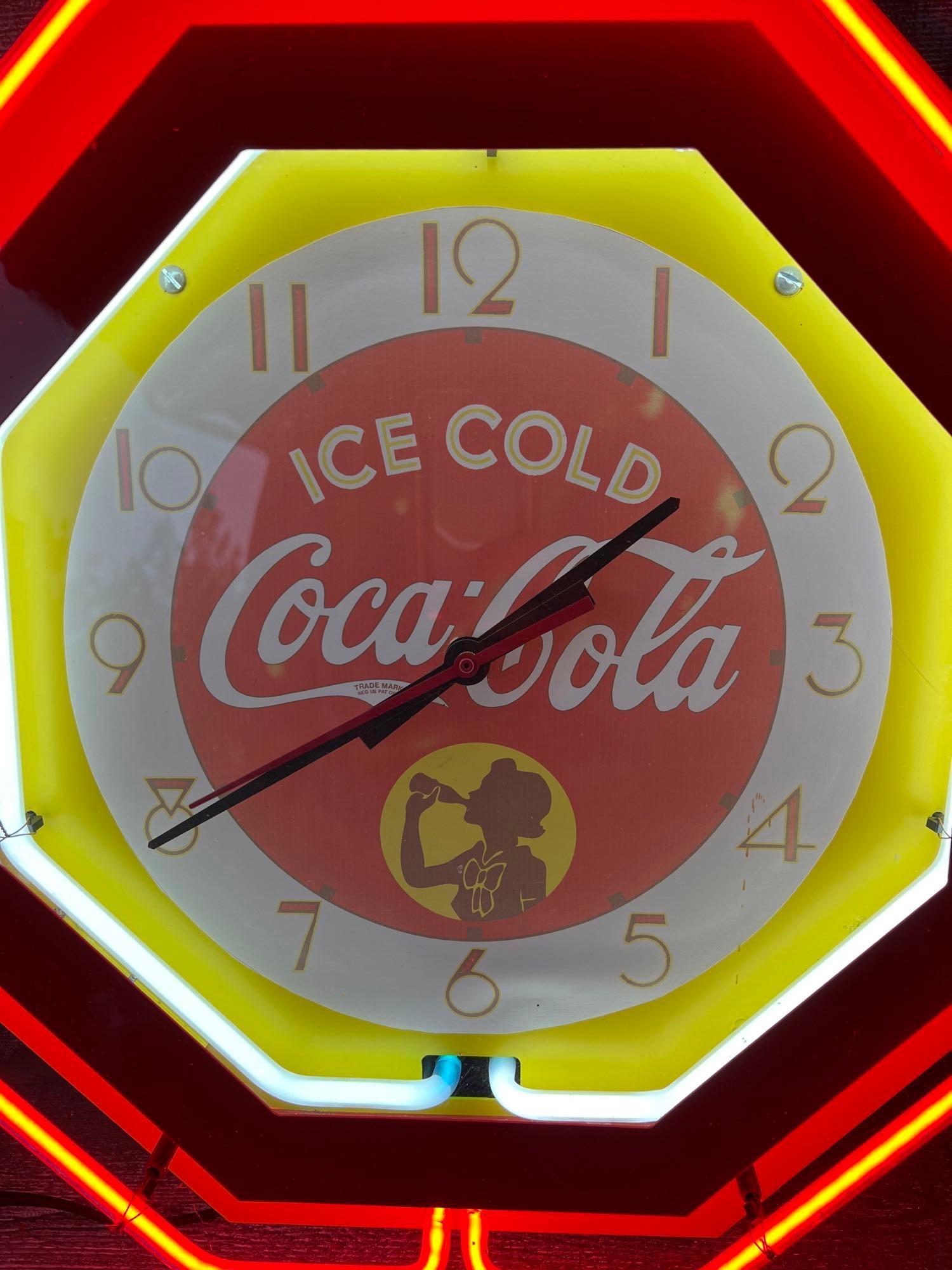 Coca-Cola Octagon Neon Clock