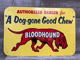 Bloodhound Chewing Tobacco Embossed Tin Sign