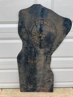 Porky Pig Custom Painted Metal Sigh - Iowa Highway Commission