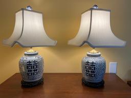 Pair of Asian Ginger Jar Lamps