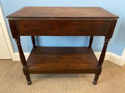 Spindle leg single drawer side table