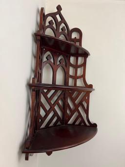 Mahogany Victorian Corner Wall Shelf