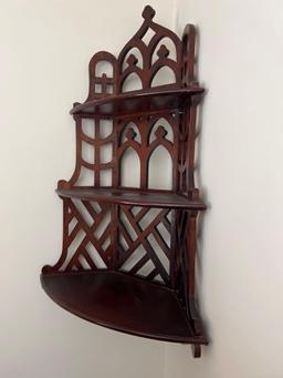 Mahogany Victorian Corner Wall Shelf