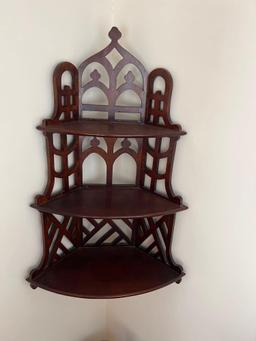 Mahogany Victorian Corner Wall Shelf