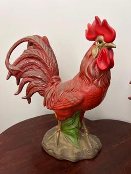 Pair of Farmhouse Ceramic Roosters