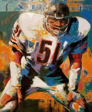 Malcolm Farley Dick Butkus, hand-enhanced giclee on Canvas