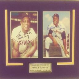 Mays and Mccovey Matted Double Signed Photo