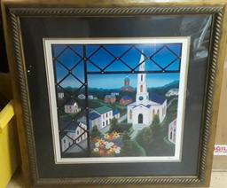 Fanch Ledan "VIRGINIA VILLAGE" HS/N Seri lithograph