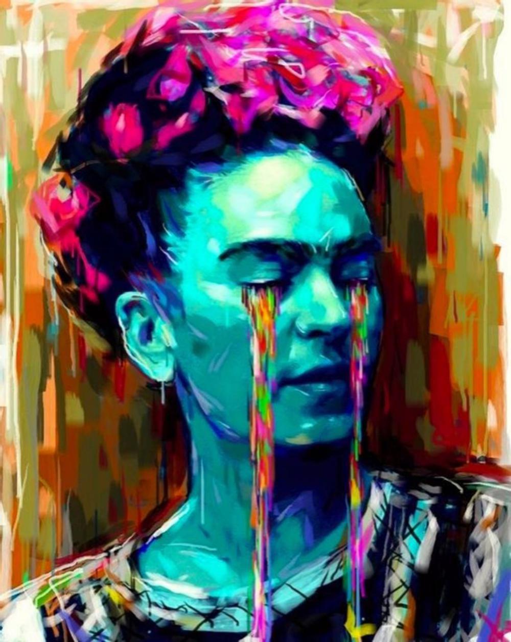 FRIDA KAHLO - SELF PORTRAIT OFFSET LITHOGRAPH 36" X 24"