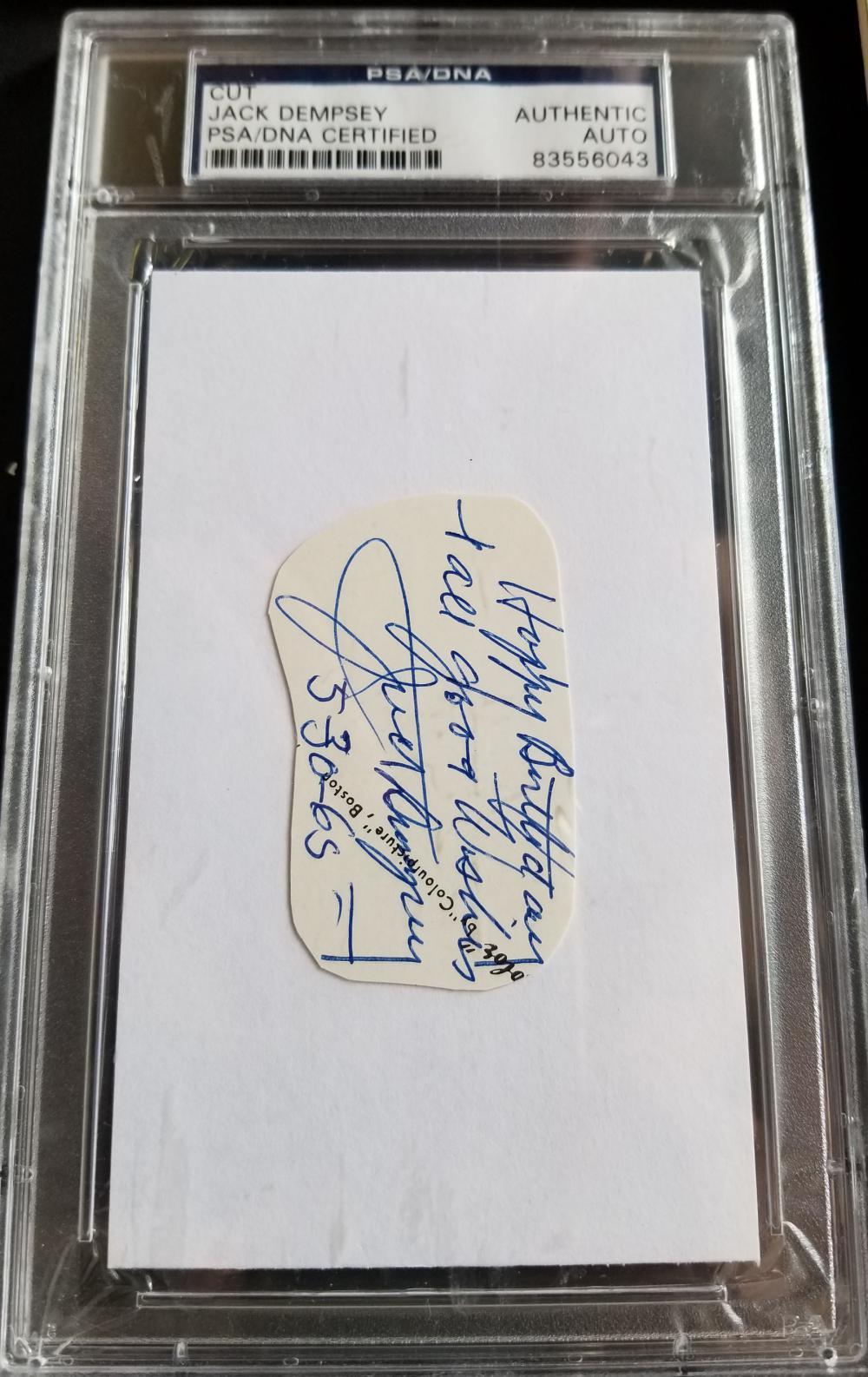 Jack Dempsey cut PSA/DNA with photos matted