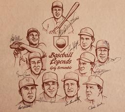 1985 Baseball Legends Golf Scramble Signed lithograph