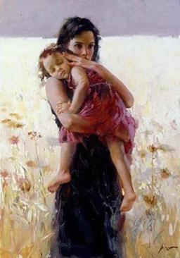 Pino "Maternal Instincts" Giclee on Canvas Signed/# 14x10