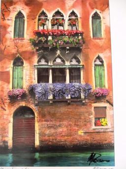 Martin Roberts "Venice Facade #1" Hand Signed Litho Photo Venice Italy Canal Art