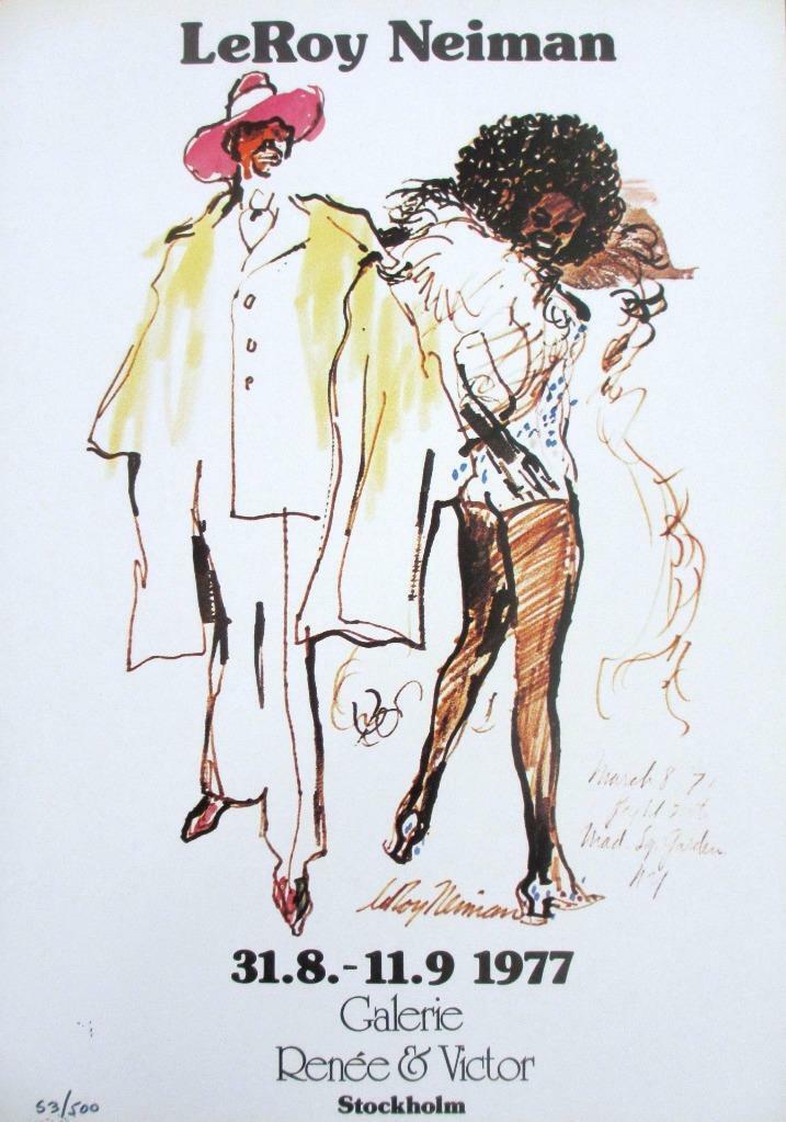 Leroy Neiman LE Numbered offset lithograph "Galerie Renee & Victor" Retro Stylish Art