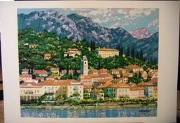 Howard Behrens "Bellagio Hillside" Hilltop Waterview Homes Signed/# Serigraph